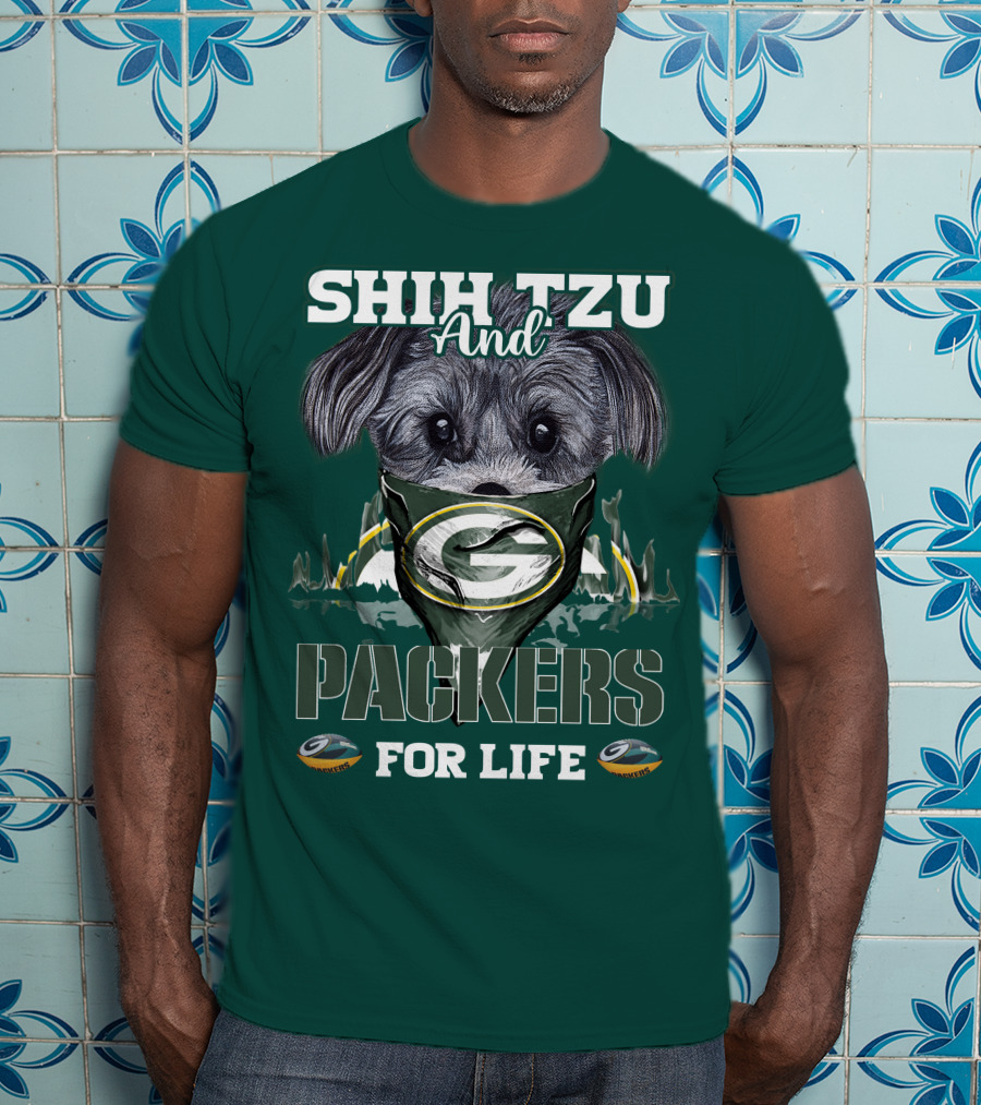 Shih Tzu And Packers For Life T-Shirt