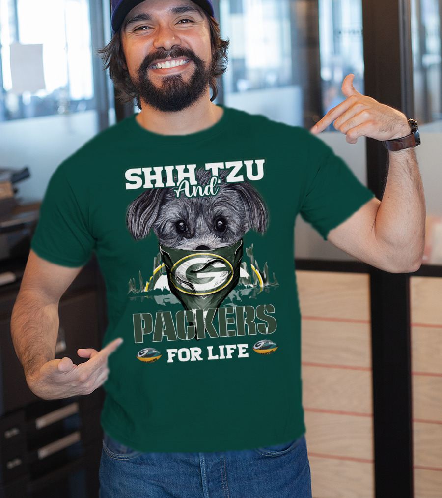 Shih Tzu And Packers For Life T-Shirt