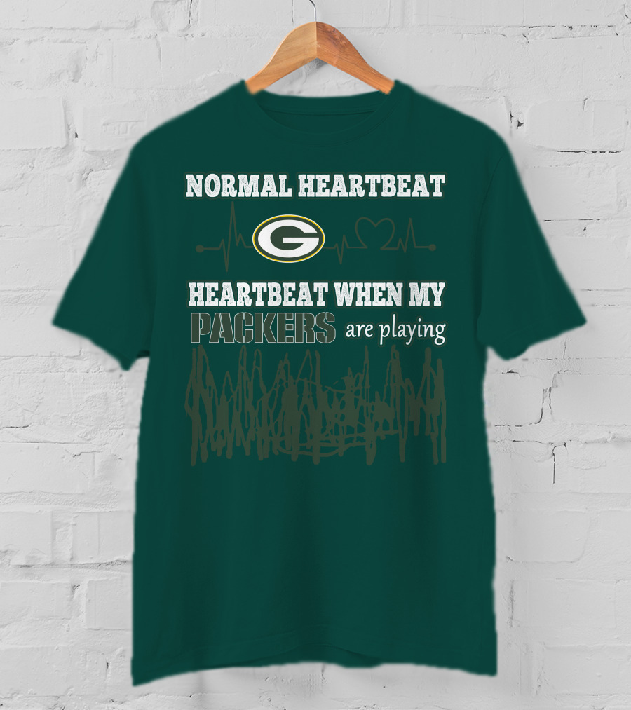 Normal Heartbeat Heartbeat When My Packers Are Playing T-Shirt
