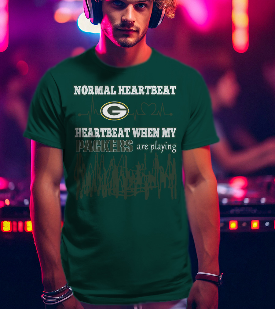 Normal Heartbeat Heartbeat When My Packers Are Playing T-Shirt