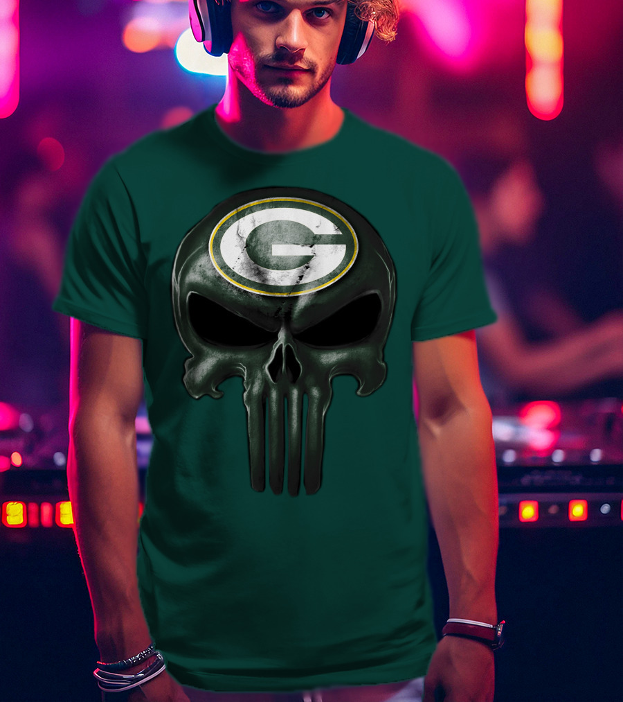 Green Bay Packers Skull T-Shirt
