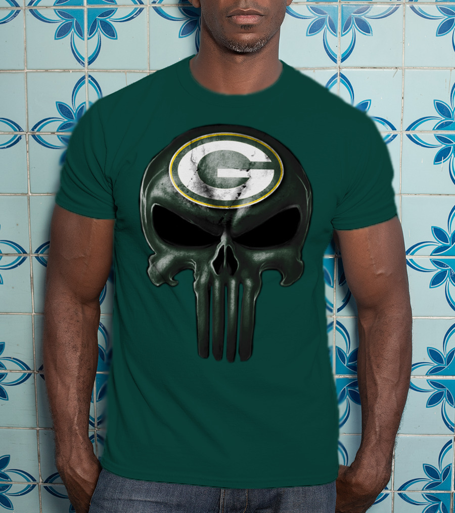 Green Bay Packers Skull T-Shirt
