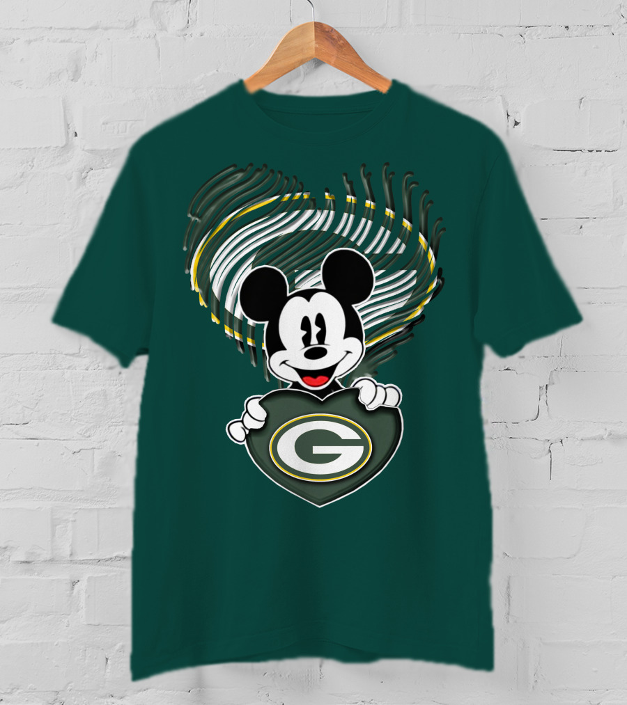 Mick Fan Embraces Green Bay Packers Heart T-Shirt