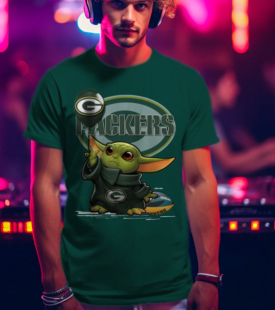 Yoda V1 Green Bay Packers Football Wilson T-Shirt