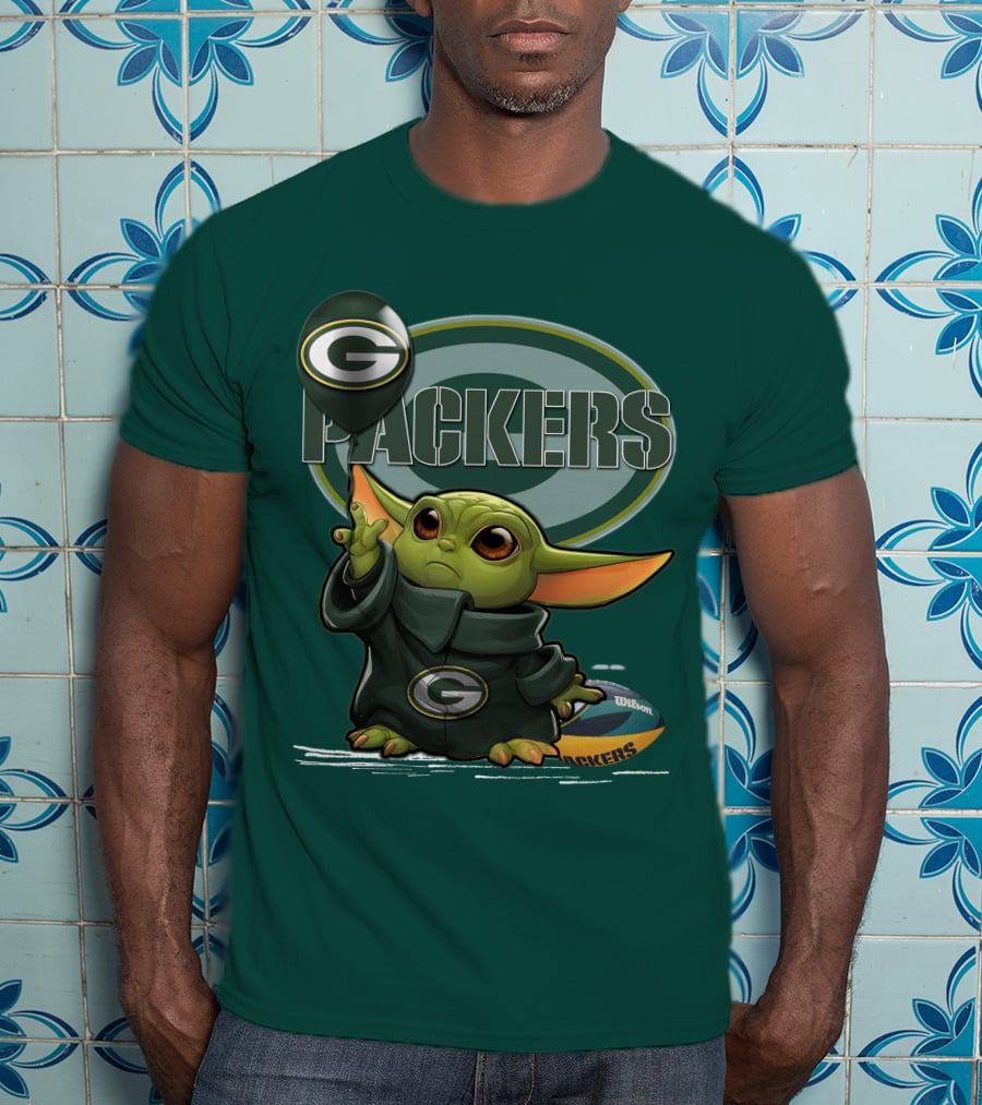 Yoda V1 Green Bay Packers Football Wilson T-Shirt