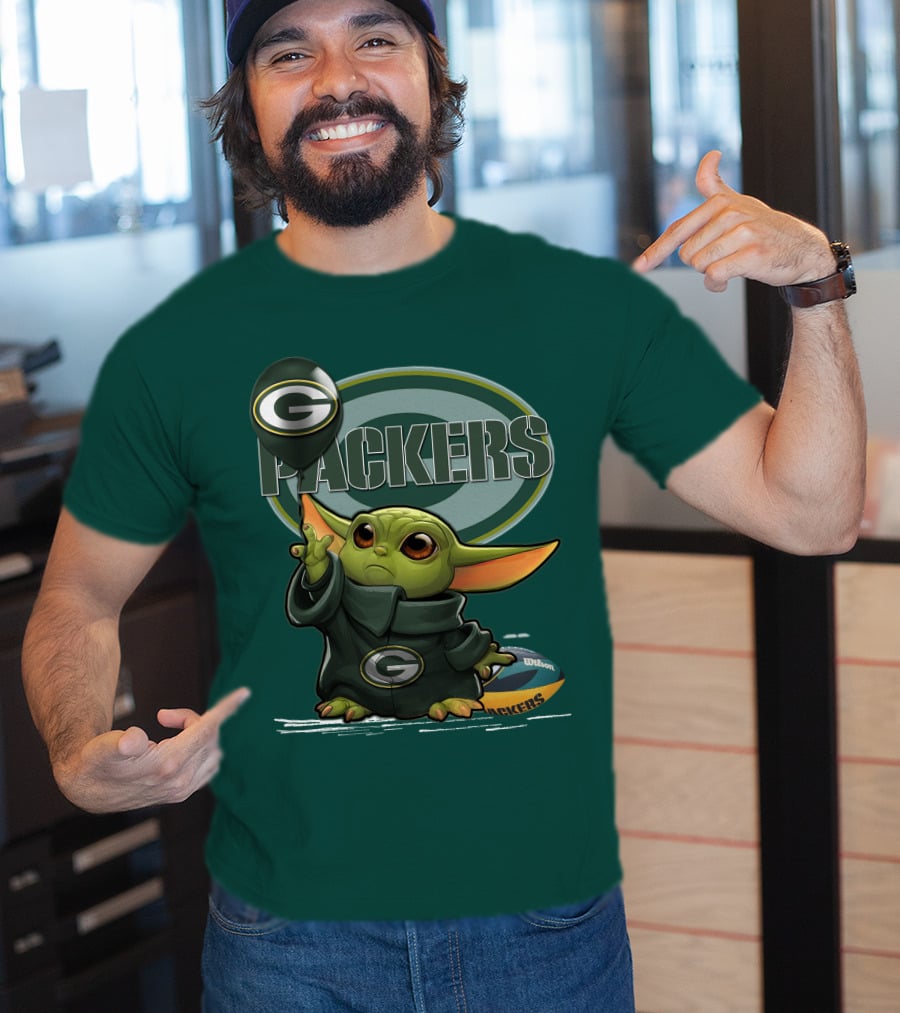 Yoda V1 Green Bay Packers Football Wilson T-Shirt
