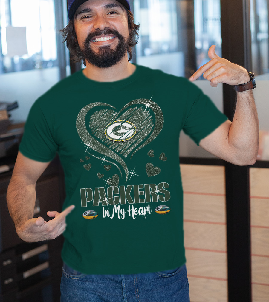 Packers In My Heart Green Bay Packers T-Shirt