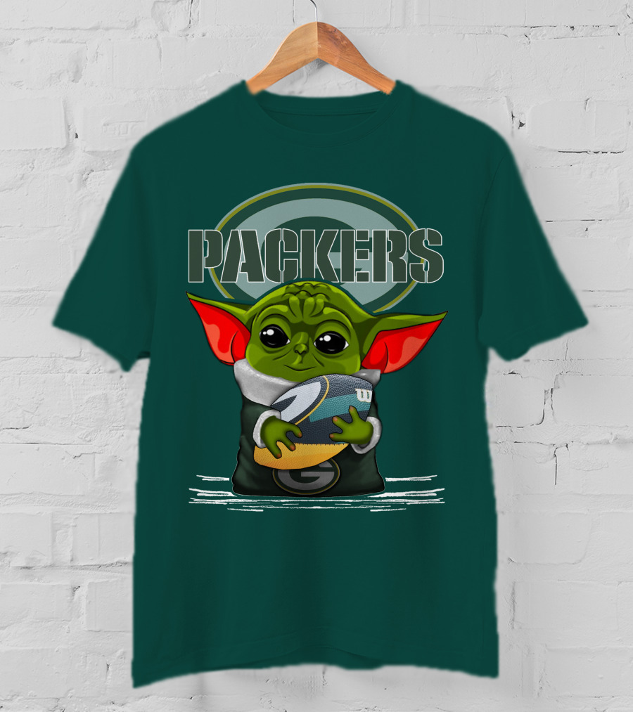 Yoda Holding Football With Green Bay Packers T-Shirt