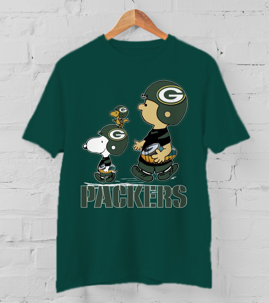 Snpfootball Green Bay Packers Peanuts Characters T-Shirt