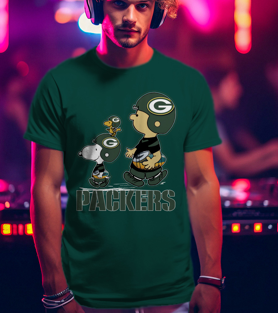 Snpfootball Green Bay Packers Peanuts Characters T-Shirt
