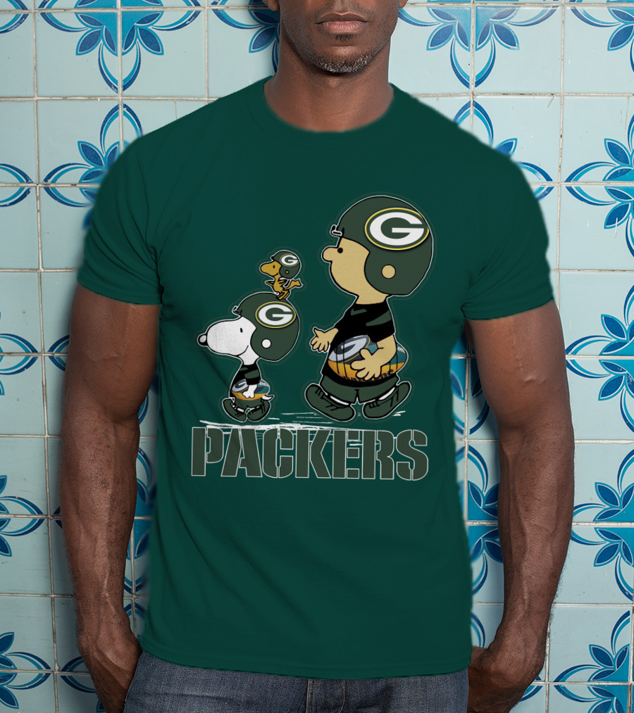 Snpfootball Green Bay Packers Peanuts Characters T-Shirt