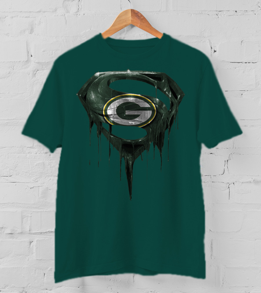 Spm Superman Green Bay Packers Logo Fusion T-Shirt