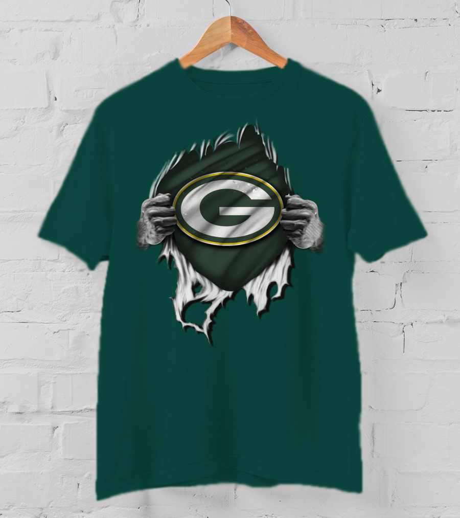 Green Bay Packers Torn Logo Superfan T-Shirt