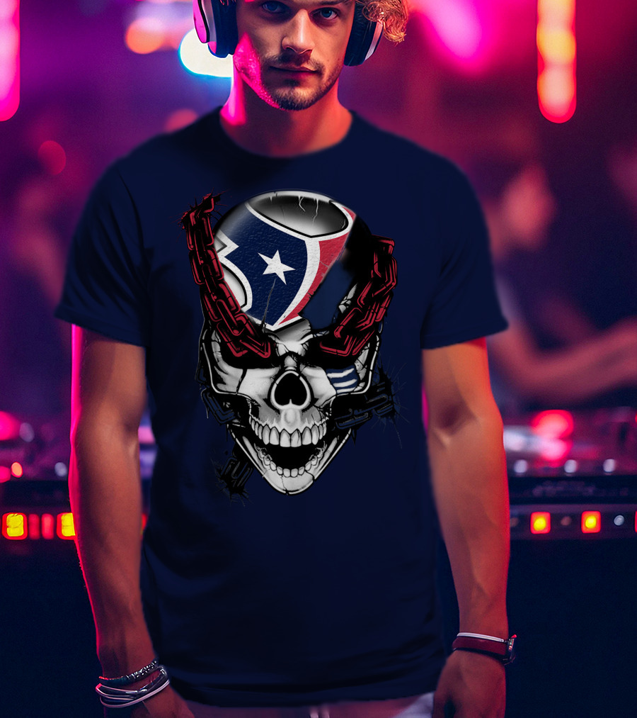 Houston Texans Skull With Chains T-Shirt