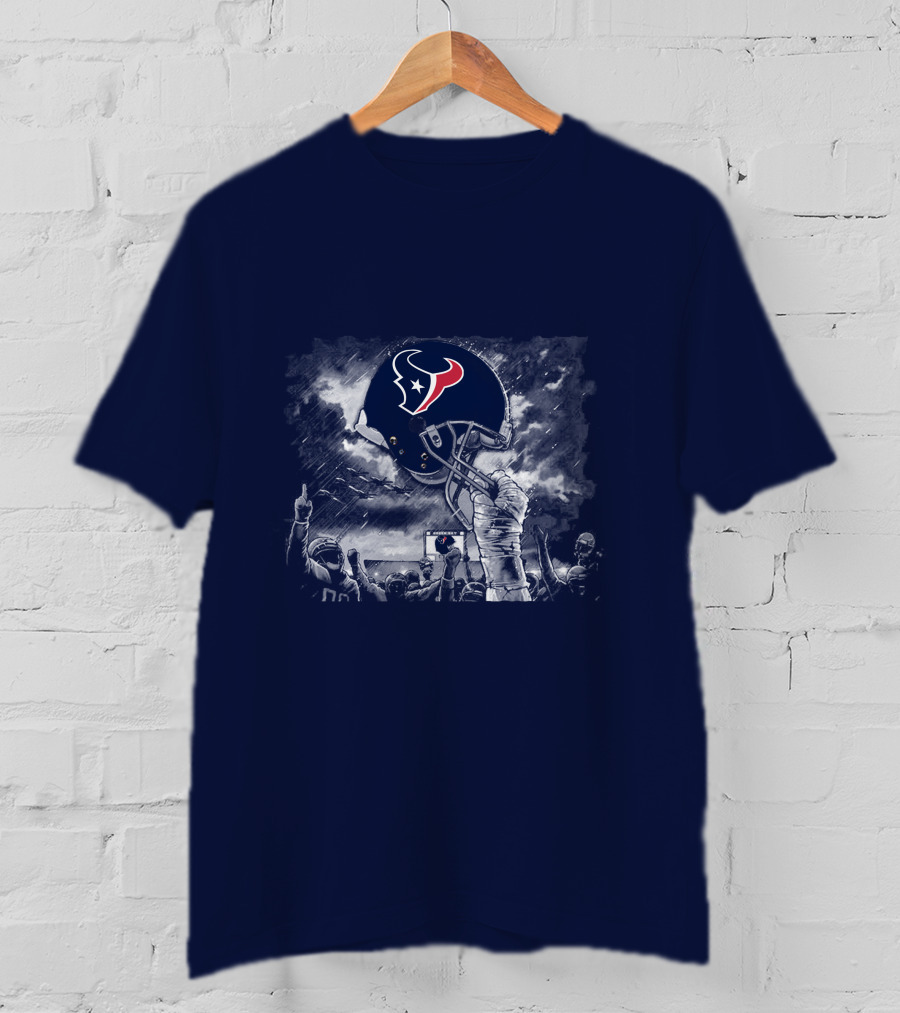 Houston Texans Helmet Victory Celebration Scene T-Shirt