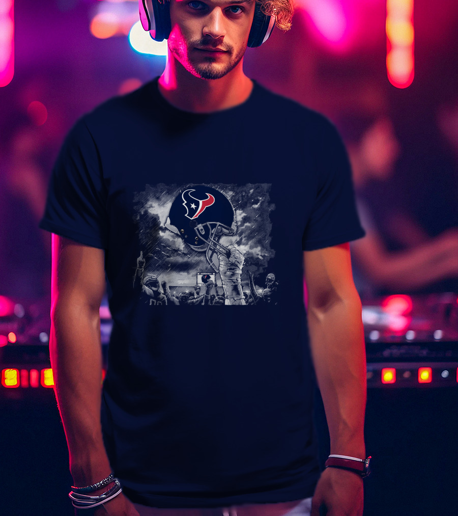 Houston Texans Helmet Victory Celebration Scene T-Shirt