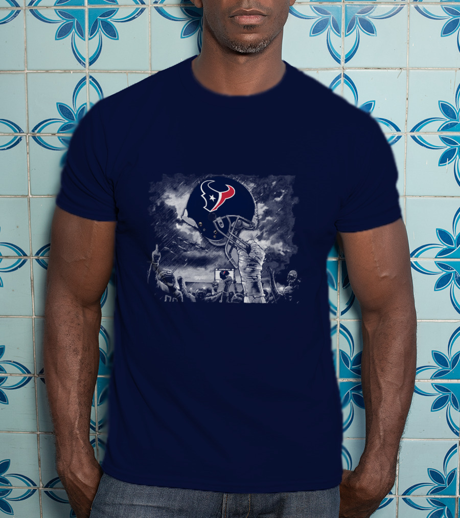 Houston Texans Helmet Victory Celebration Scene T-Shirt
