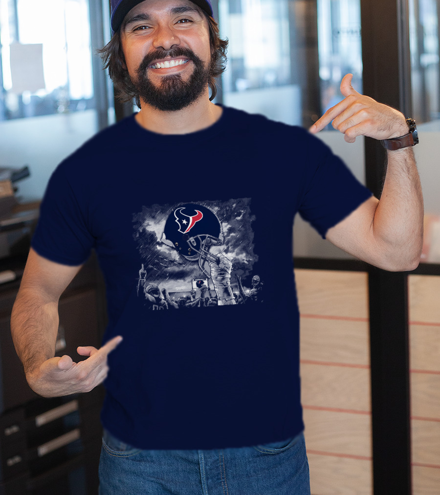 Houston Texans Helmet Victory Celebration Scene T-Shirt
