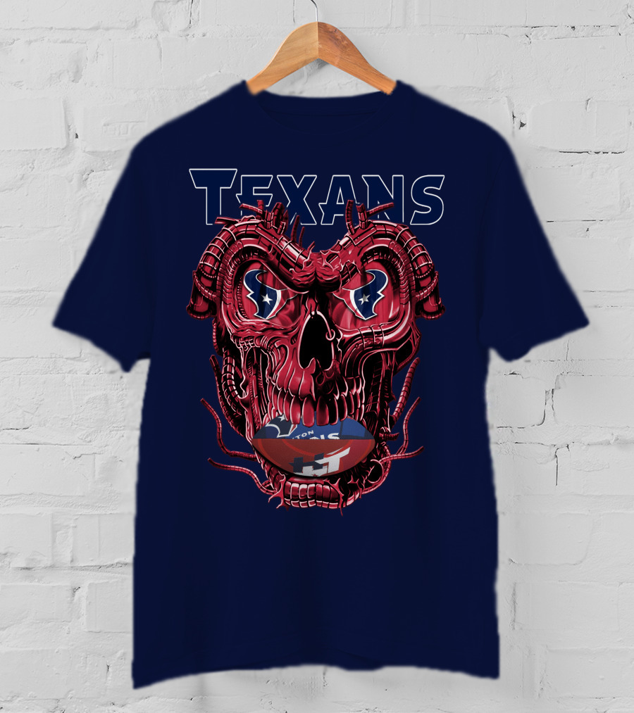 Texans Dragonskull Football Face T-Shirt