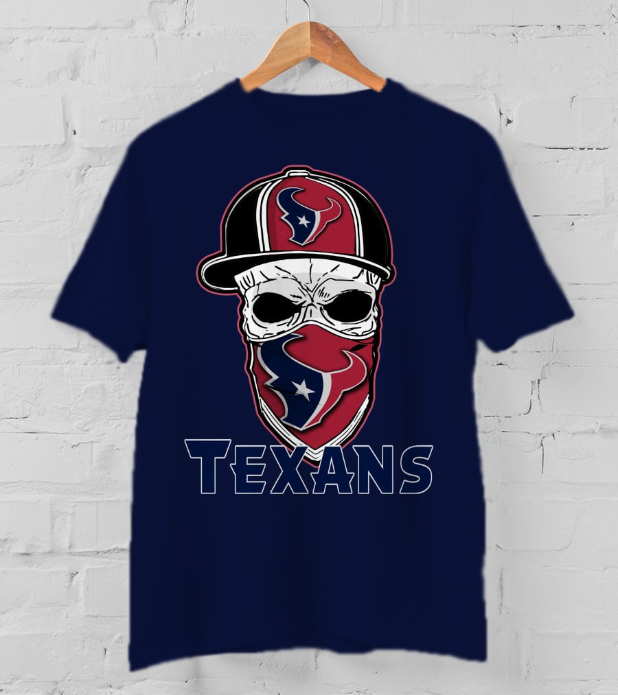 Houston Texans Skull Hat T-Shirt