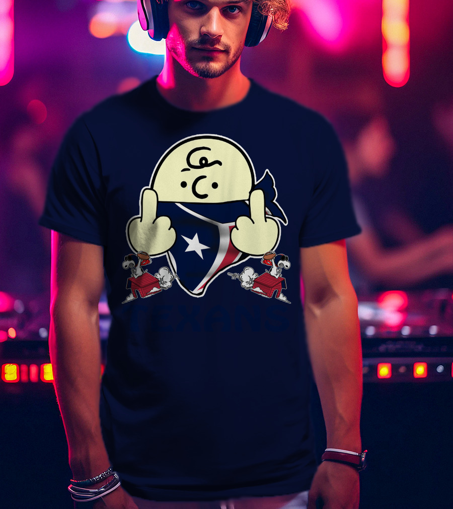 Houston Texans Snoopy Middle Finger T-Shirt