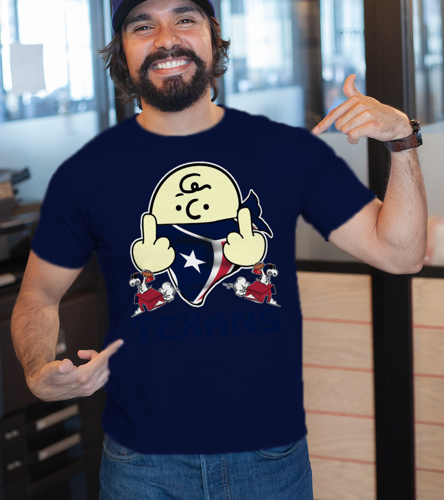 Houston Texans Snoopy Middle Finger T-Shirt