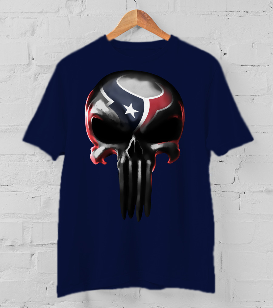 Houston Texans Punisher Skull T-Shirt