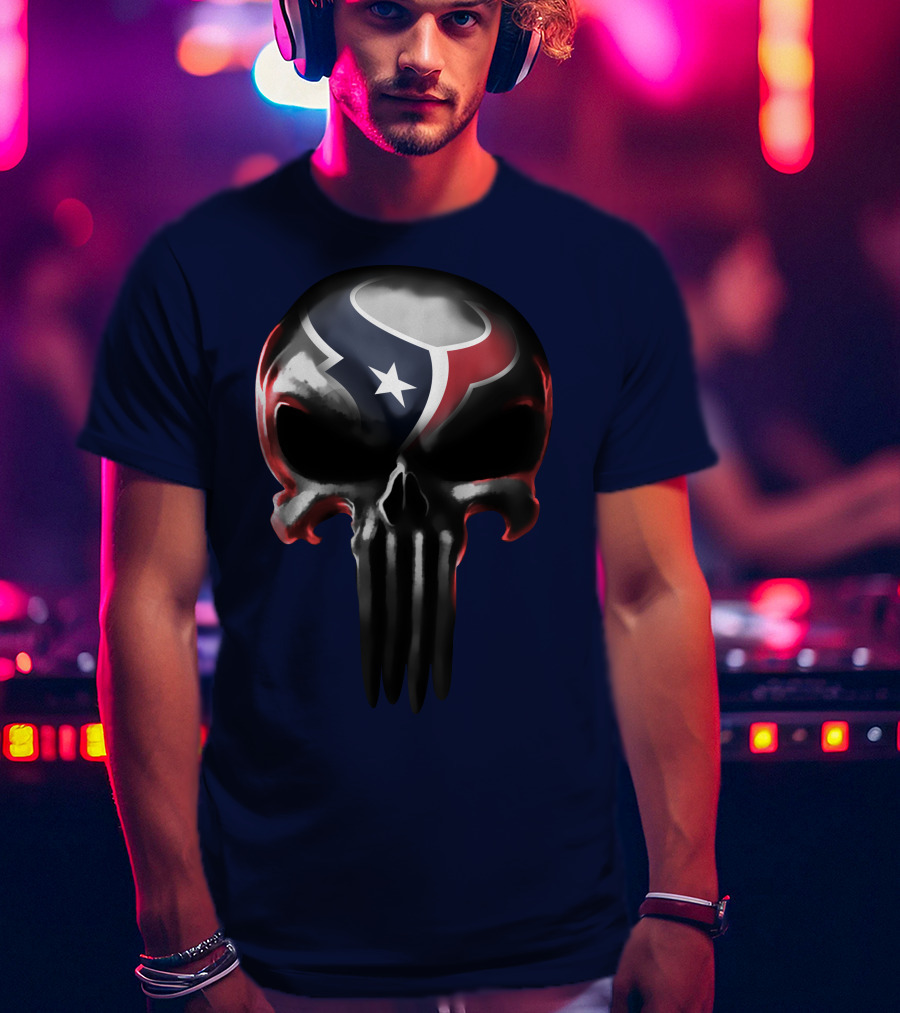 Houston Texans Punisher Skull T-Shirt