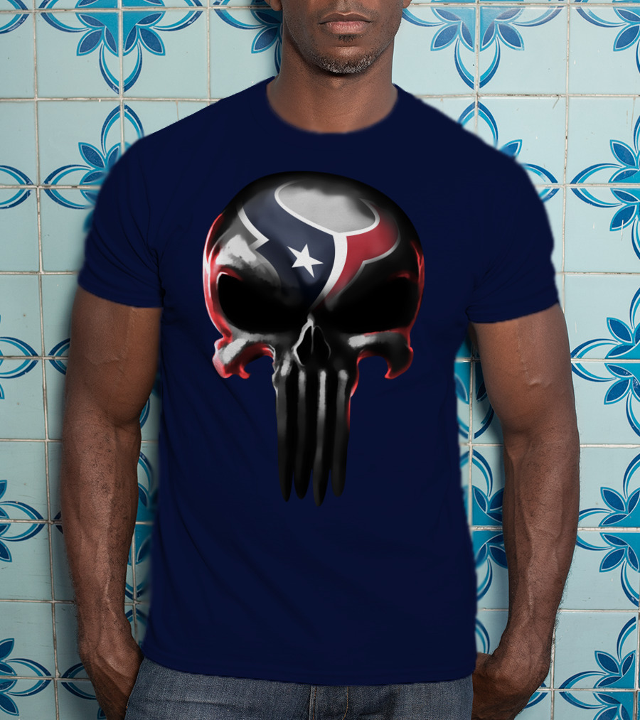 Houston Texans Punisher Skull T-Shirt
