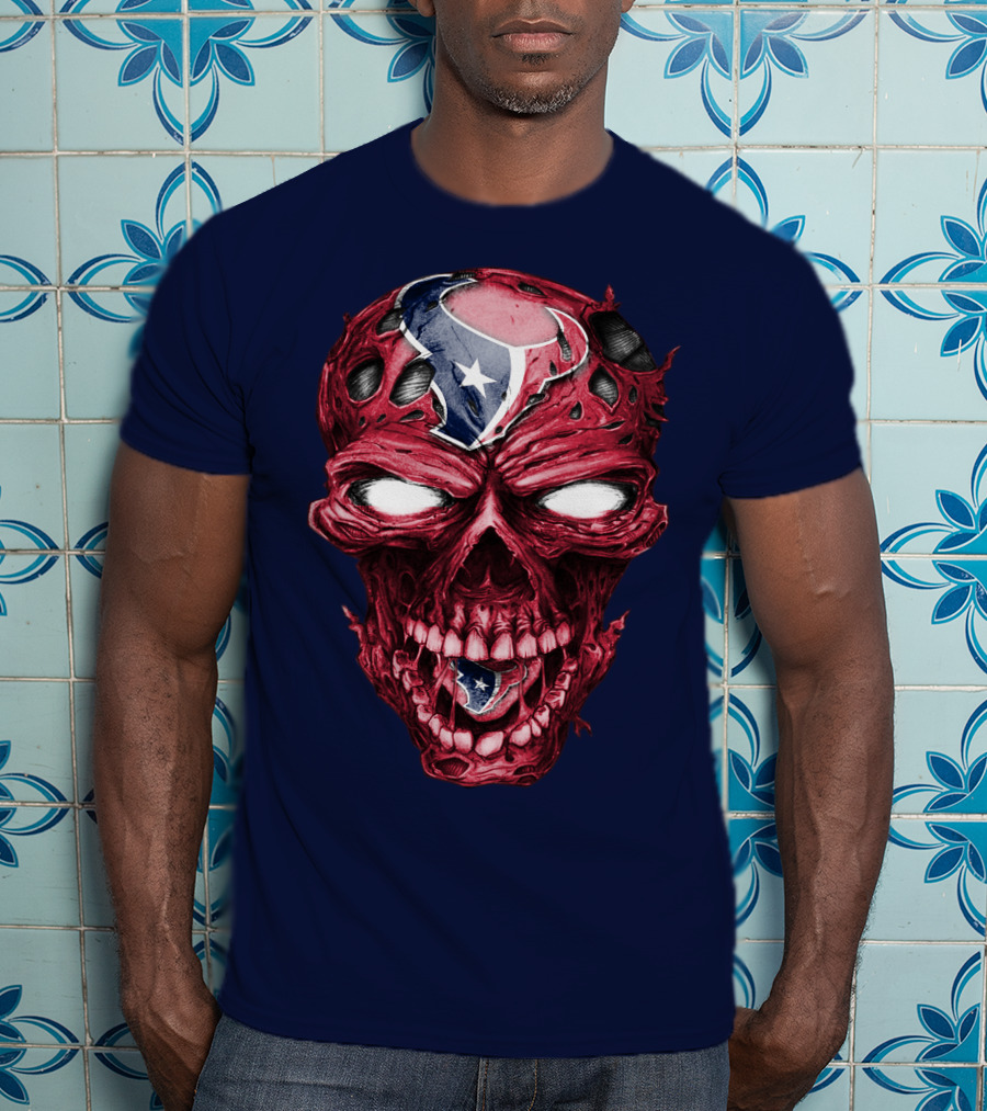 Skull Houston Texans Logo Horror T-Shirt
