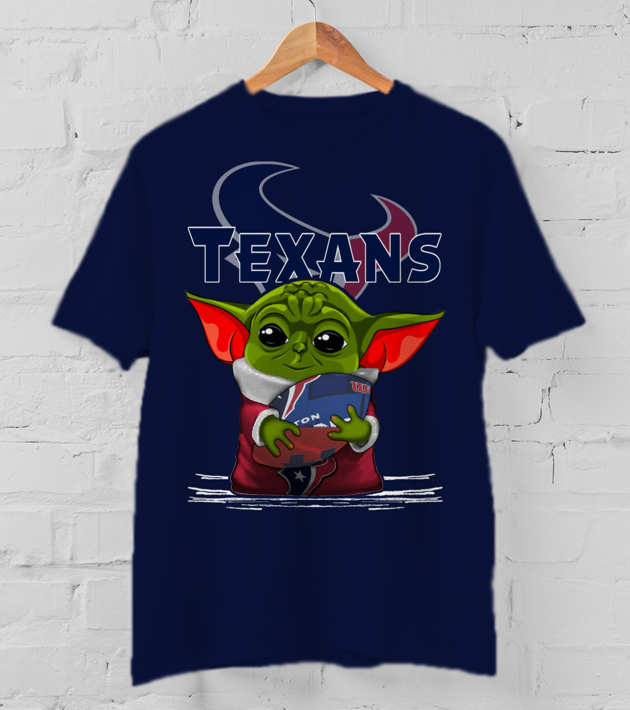 Texans Yoda Holding Football Houston NFL T-Shirt