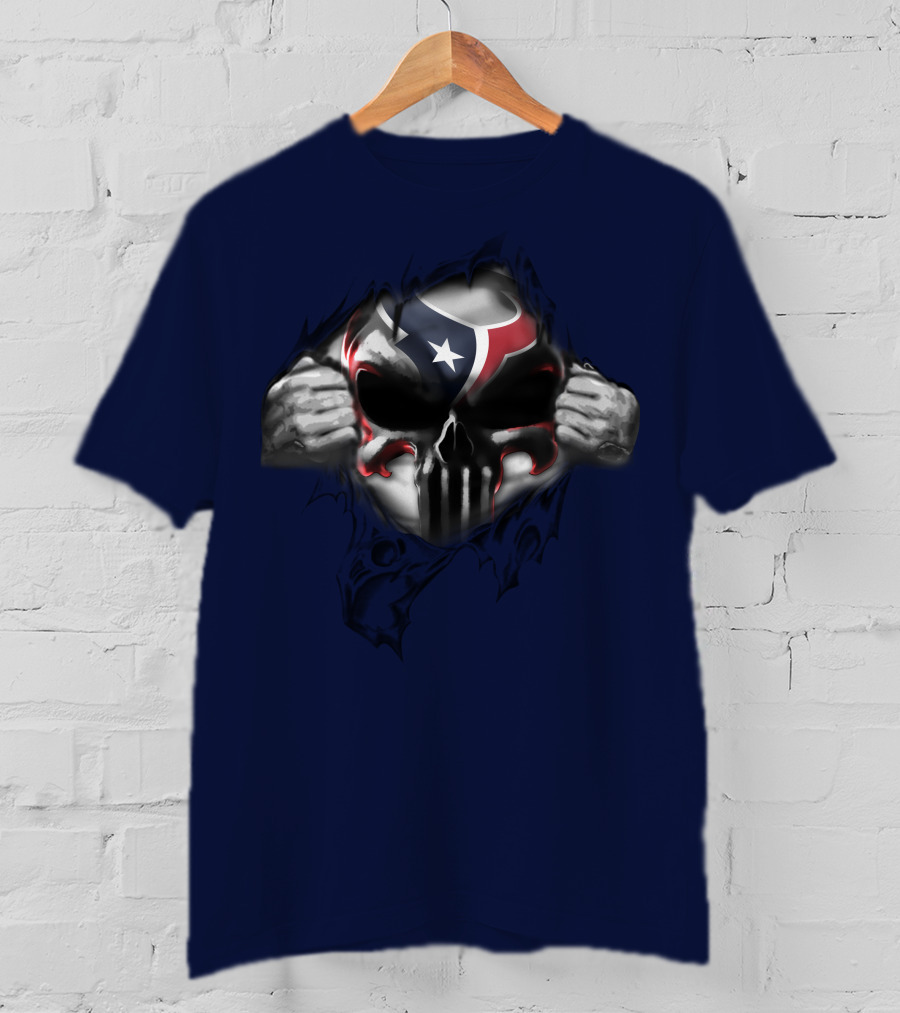Houston Texans 67 Skull Texas Flag T-Shirt