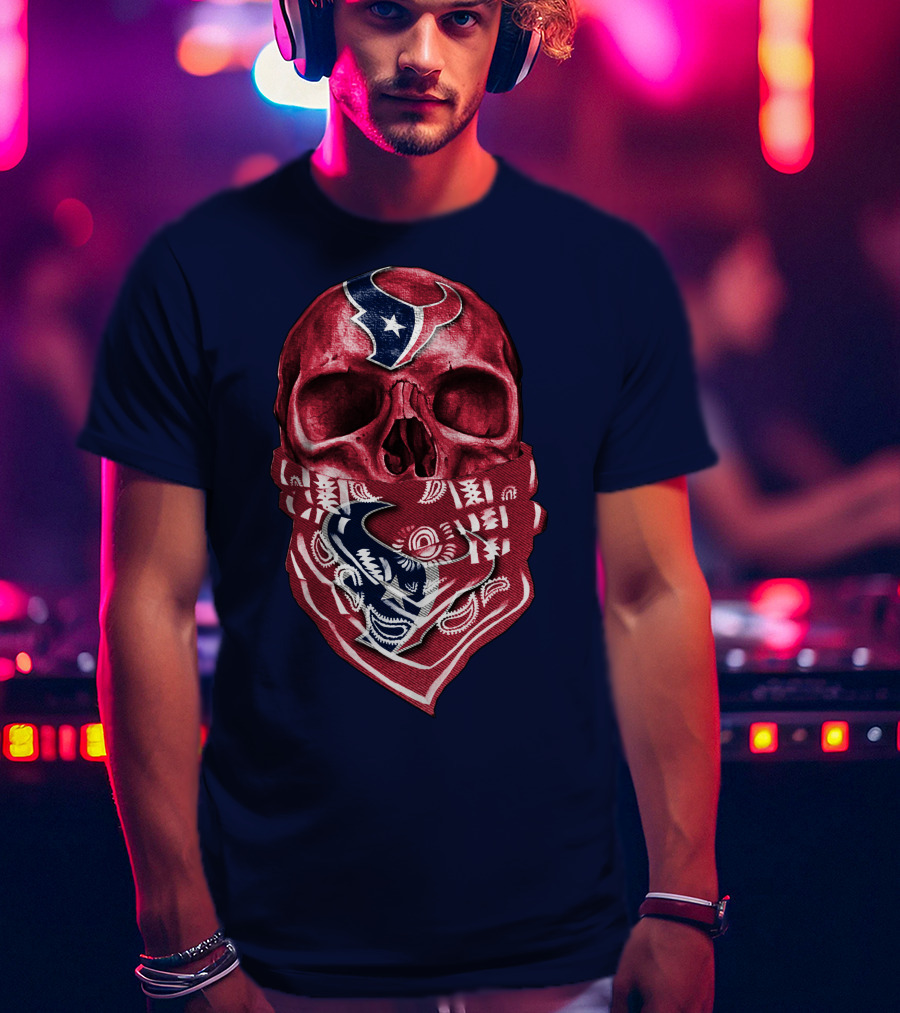 Houston Texans Skull Bandana T-Shirt
