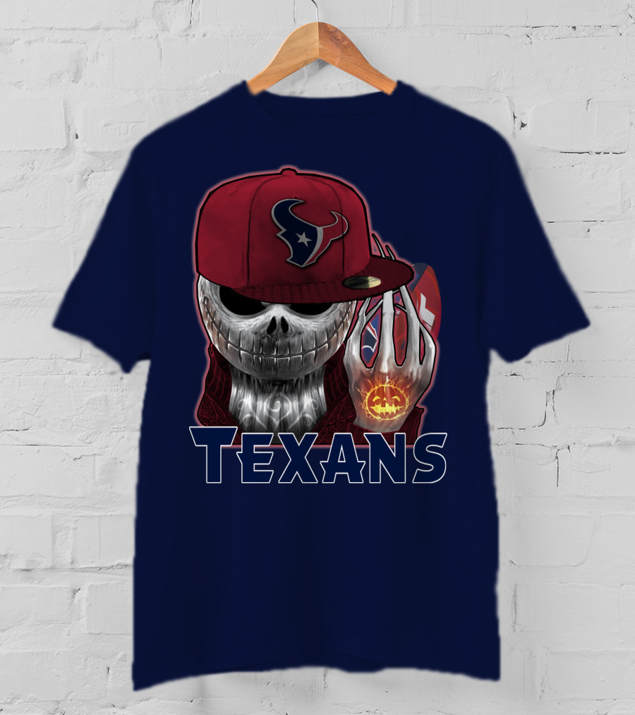Jackskull Texans Football Halloween Pumpkin T-Shirt