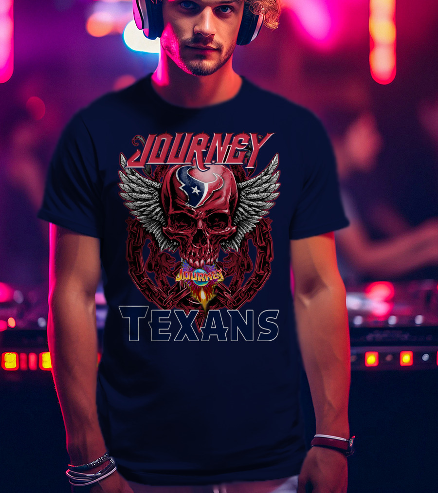 Journey Texans Skull Wings Nfl Fusion T-Shirt