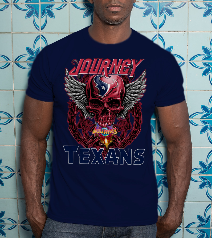Journey Texans Skull Wings Nfl Fusion T-Shirt