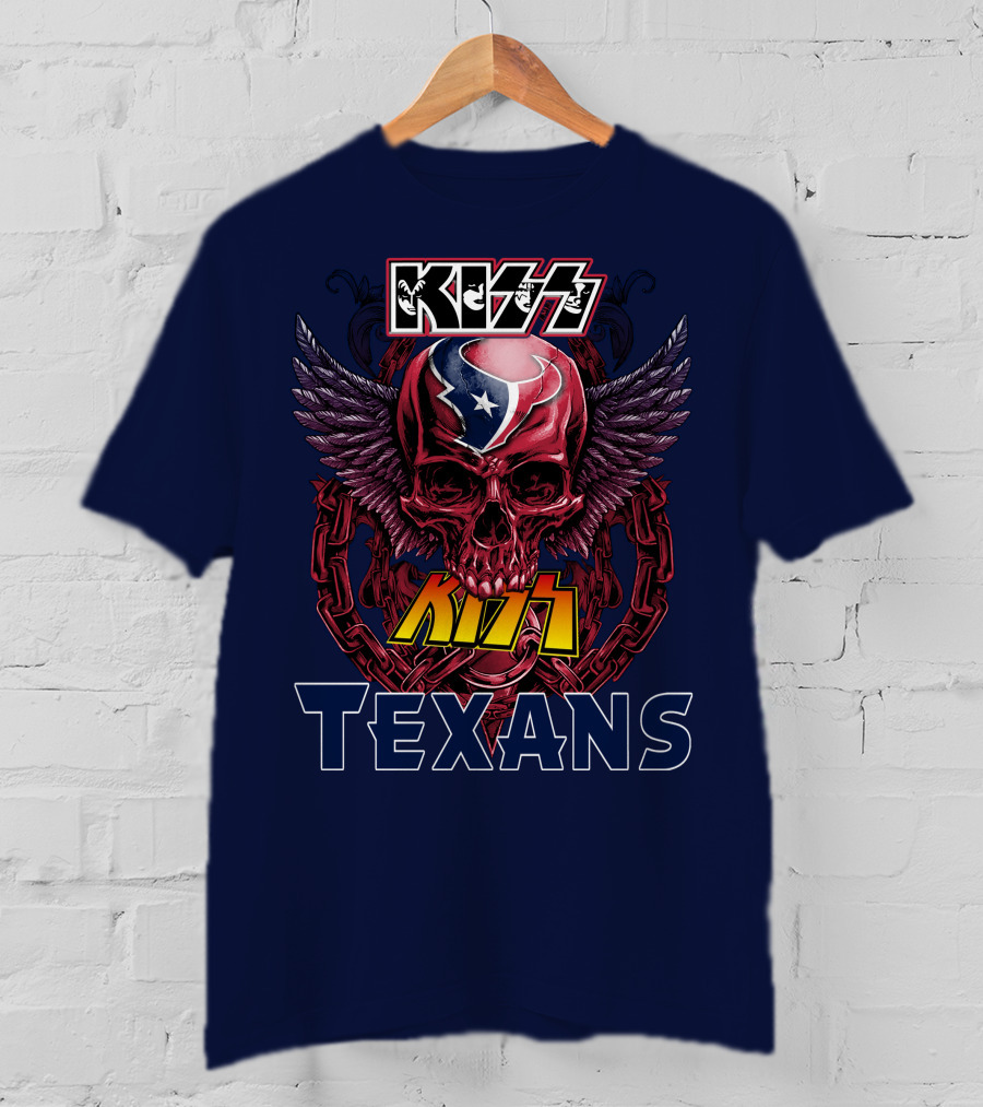 KISS Houston Texans Skull Wings T-Shirt
