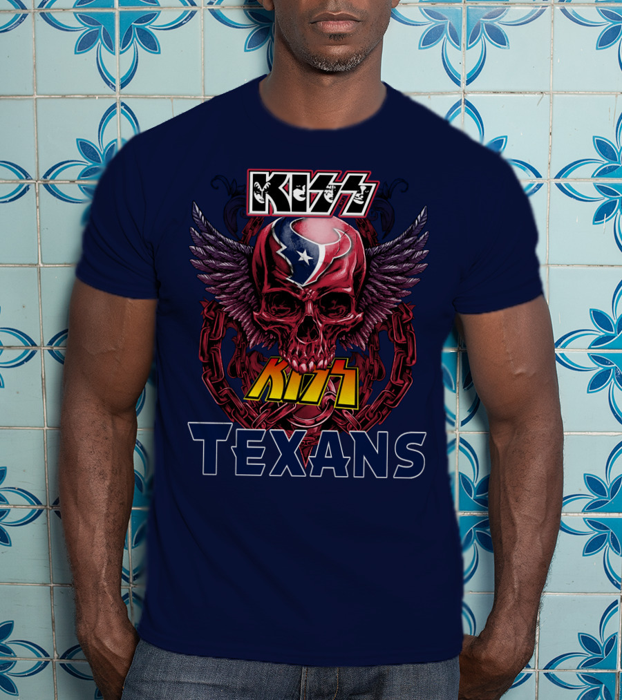 KISS Houston Texans Skull Wings T-Shirt