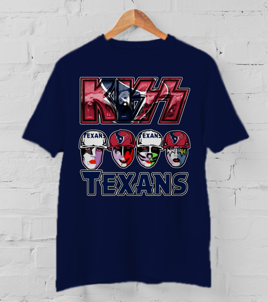 Kiss Texans Band Face Paint NFL T-Shirt