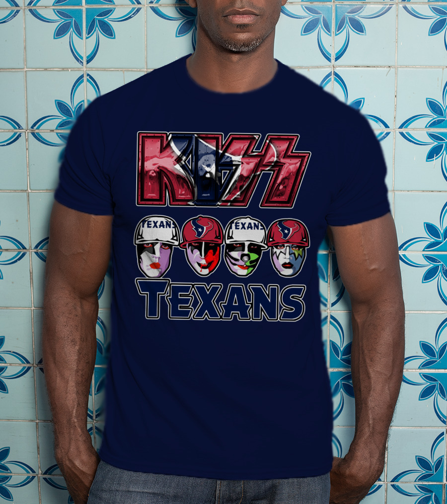 Kiss Texans Band Face Paint NFL T-Shirt