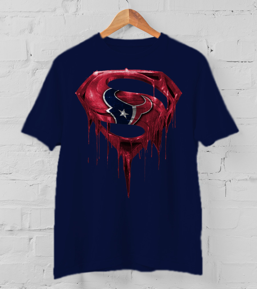 Superman Houston Texans Logo Fusion T-Shirt