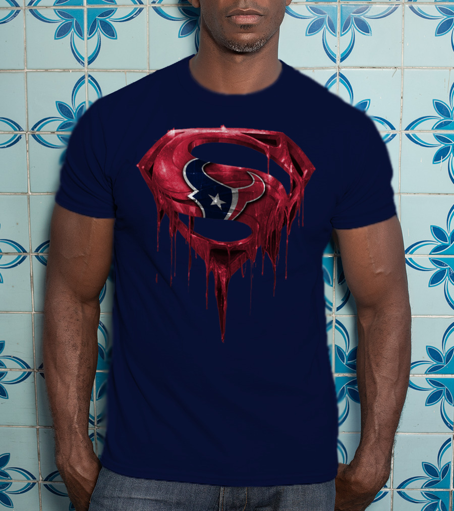 Superman Houston Texans Logo Fusion T-Shirt