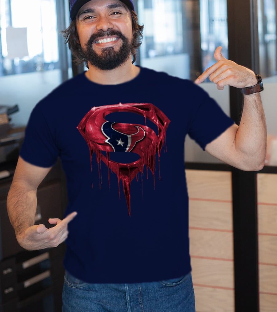 Superman Houston Texans Logo Fusion T-Shirt