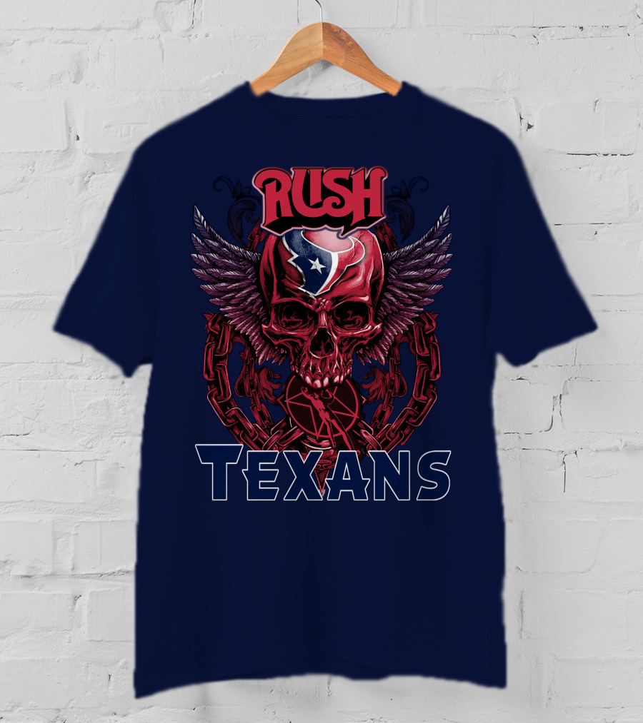 Rush Texans Skull Wings Iconic T-Shirt