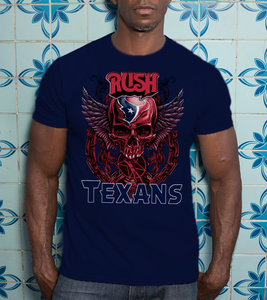 Rush Texans Skull Wings Iconic T-Shirt