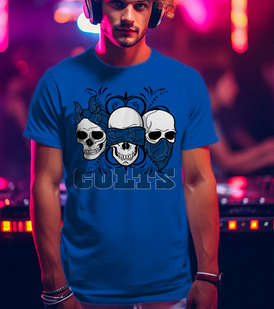 Colts 3 Skull Bandana T-Shirt