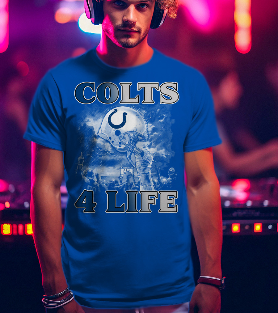 Colts 4 Life Indianapolis Colts Helmet And Fans Celebration T-Shirt