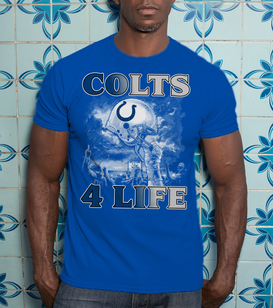 Colts 4 Life Indianapolis Colts Helmet And Fans Celebration T-Shirt