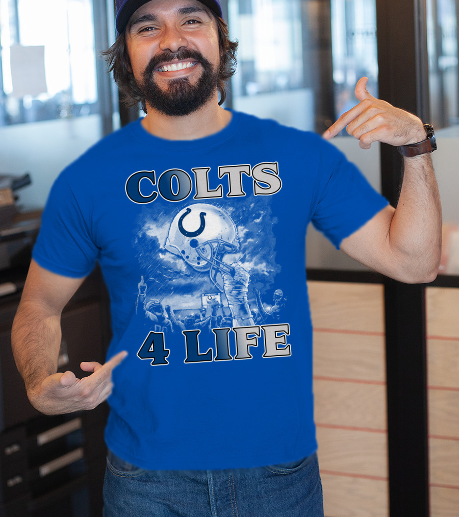 Colts 4 Life Indianapolis Colts Helmet And Fans Celebration T-Shirt