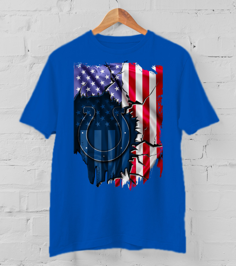 American Flag Indianapolis Colts Horseshoe T-Shirt